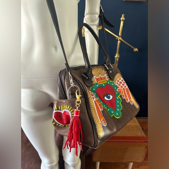 SOLDSOLDSOLD Leather hand painted vintage Piel bag - Picture 5 of 10